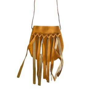 🌿Boutique Fringe Crossbody Purse Mini Bag, Mustard NWT kids size